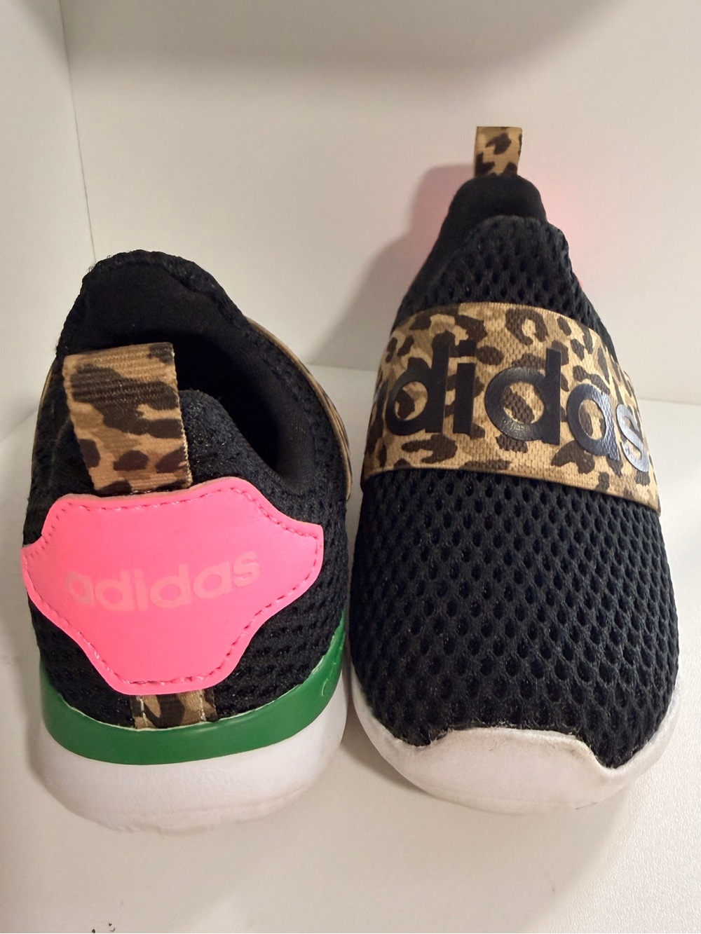 Adidas Kids Slip On Sneakers with Leopard Strap